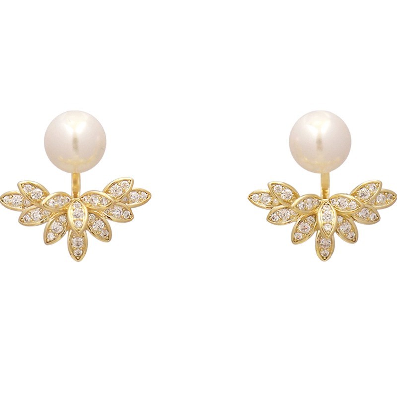 Bông tai mới của vòng tai ngọc trai cánh hoa vermiculite 2023 năm 2023