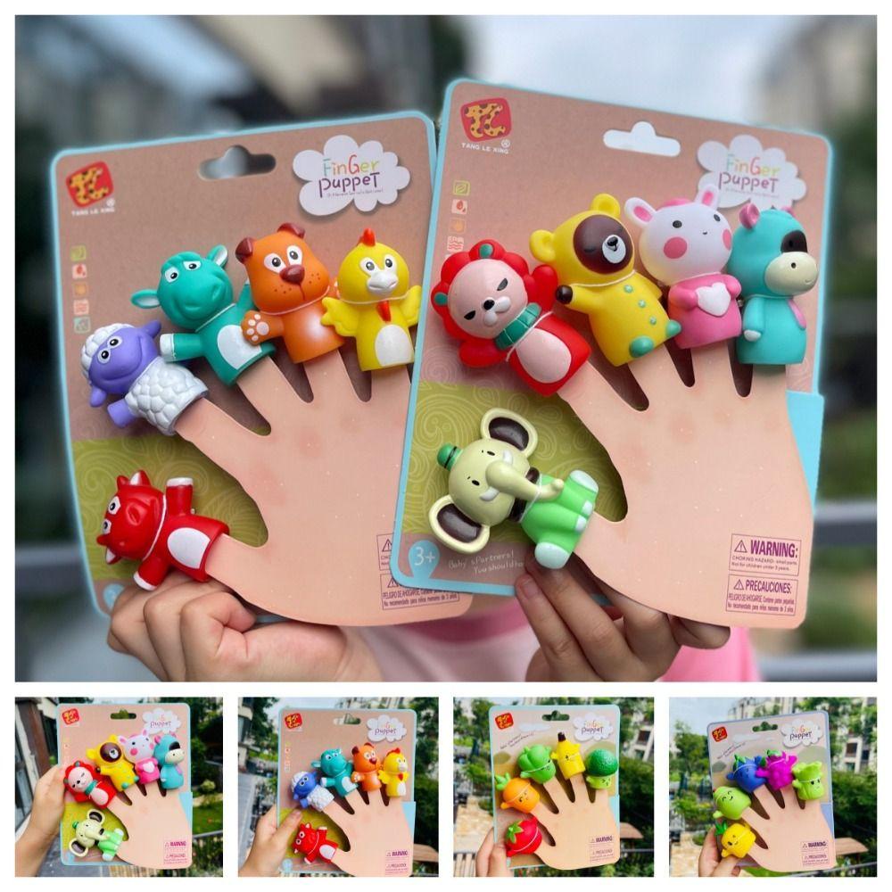 Adamesxqb set 5 Rối Bông Đeo Ngón Tay Nhiều Màu Sắc Hình Chú Thỏ Cho Bé