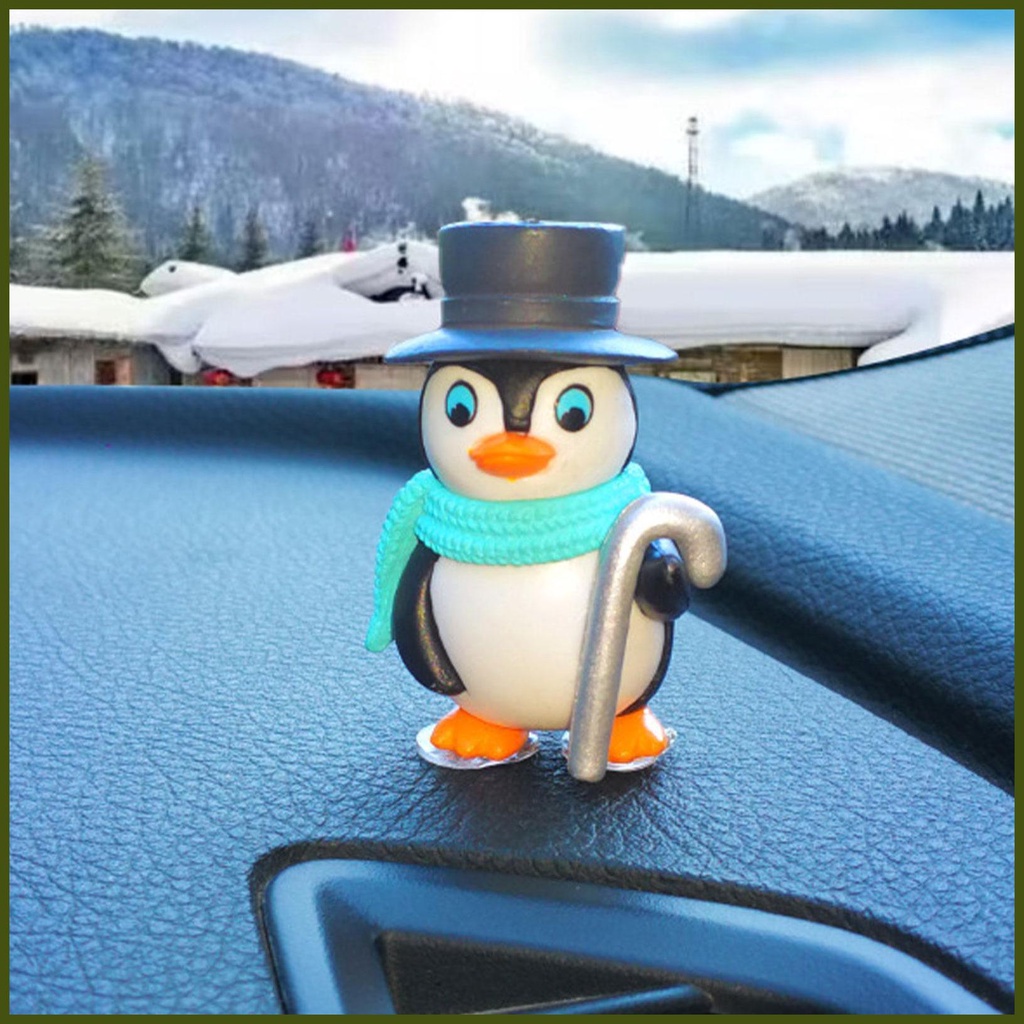 Trang trí bảng điều khiển ô tô penguin penguin đồ trang trí tượng động vật trang trí mini penguin figures cartoon trung tâm dễ thương tongvn