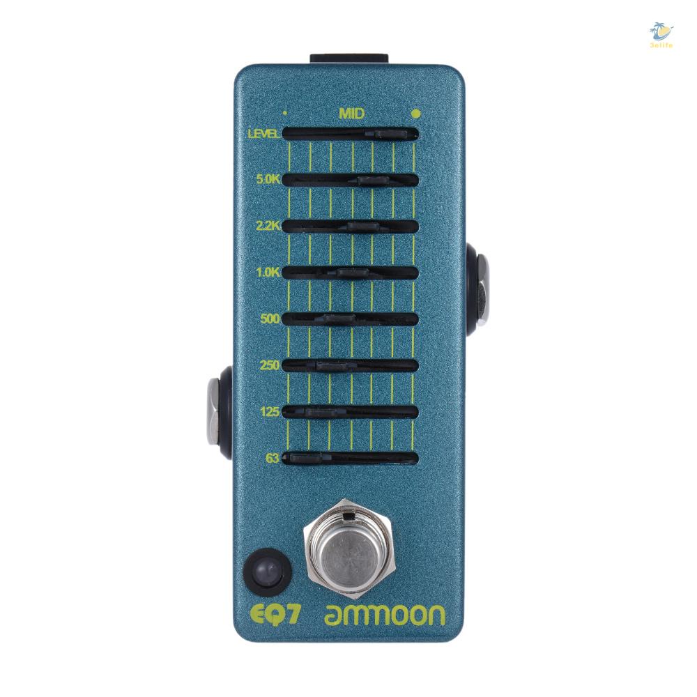 3elife ammoon eq7 mini guitar equalizer effect pedal 7-band eq aluminium alloy body true bypass