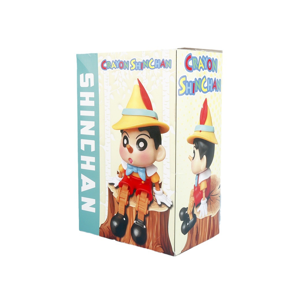 Crayon shin-chan cosplay pinocchio hành động hình mô hình búp bê đồ chơi cho trẻ em quà tặng bộ sưu tập trang trí
