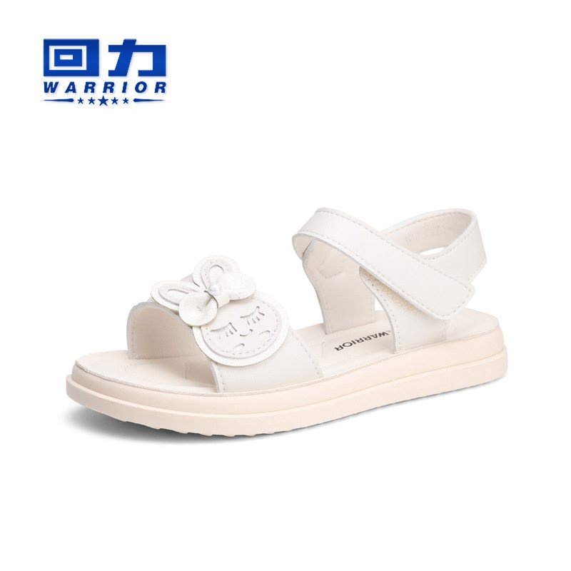 SANDAL CHO BÉ GÁI ĐI HỌC HIỆU WARRIOR MẪU NƠ THỎ TRẮNG