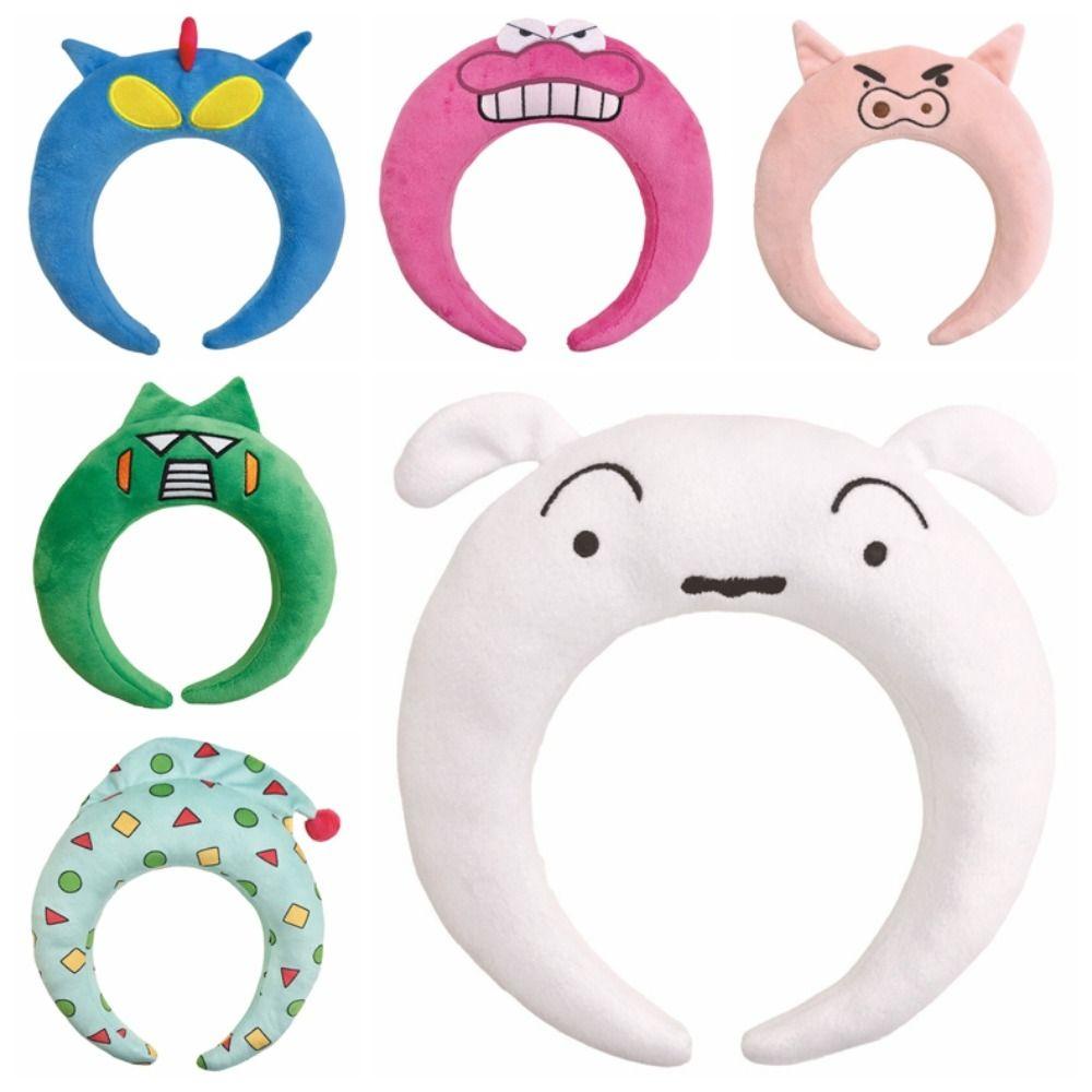 Shanlin Băng Đô Cài Tóc Bằng Vải Bông Ba Chiều Hình shin-chan Vui Nhộn Hóa Trang Phong Cách Hàn Quốc