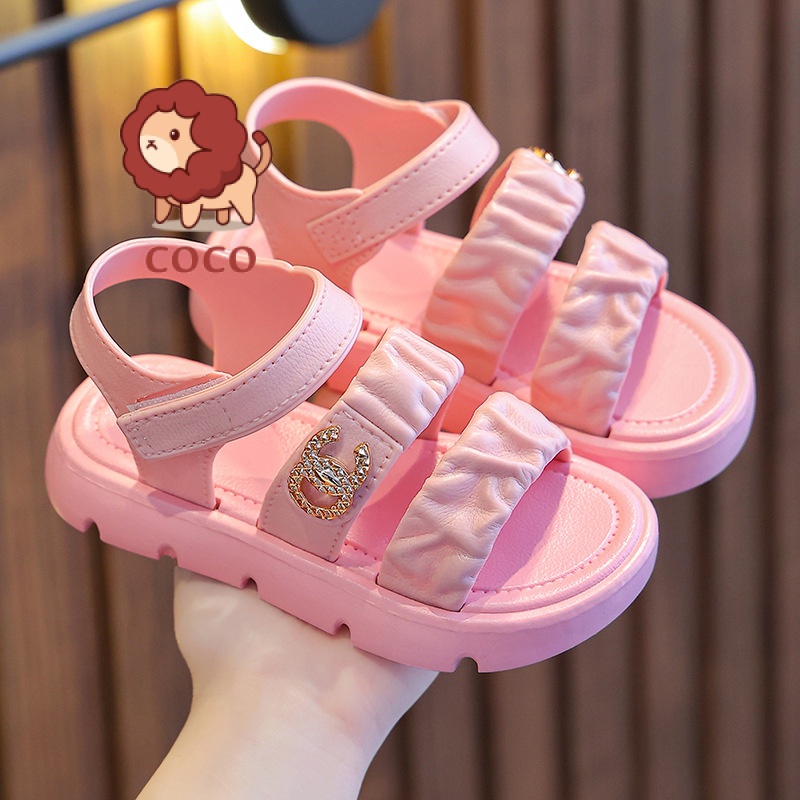 Giày Sandal Quai Dán Đế Mềm Chống Trượt Phong Cách Hàn Quốc Thời Trang Mùa Hè 2023 Dành Cho Bé Gái