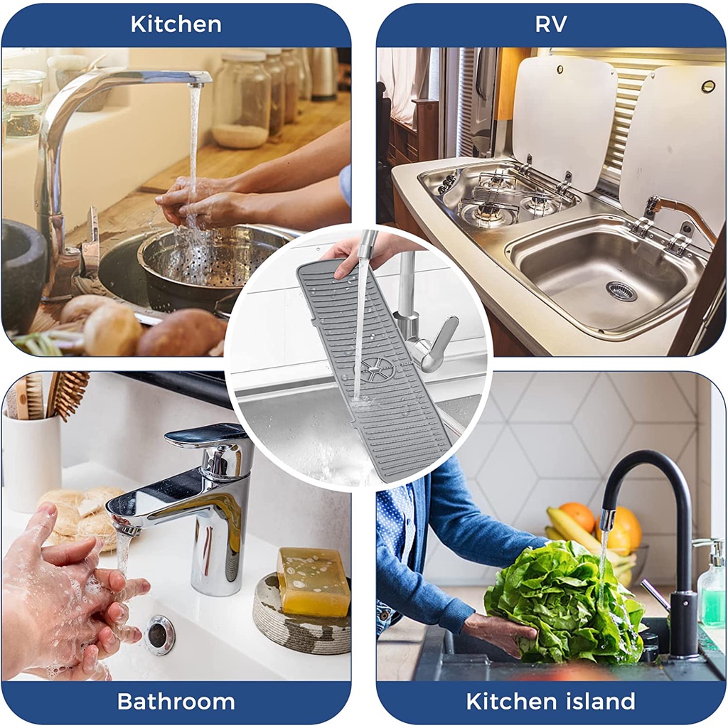 Thảm silicone Lót Vòi Nước Bồn Rửa Chén / Xà Phòng Cỡ Lớn Tiện Dụng Cho Nhà Bếp / Phòng Tắm