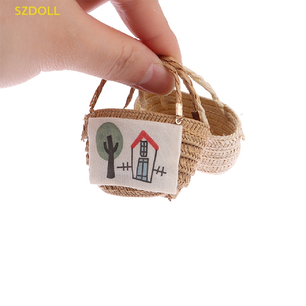 Giỏ Đan Mây Mini Đựng Đồ Chơi Búp Bê Tỷ Lệ 1 / 12