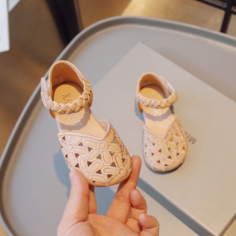 Giày Đế Mềm Chống Trượt Thêu Hoa Phong Cách Hàn Quốc Cho Bé Gái 2-8 Tuổi