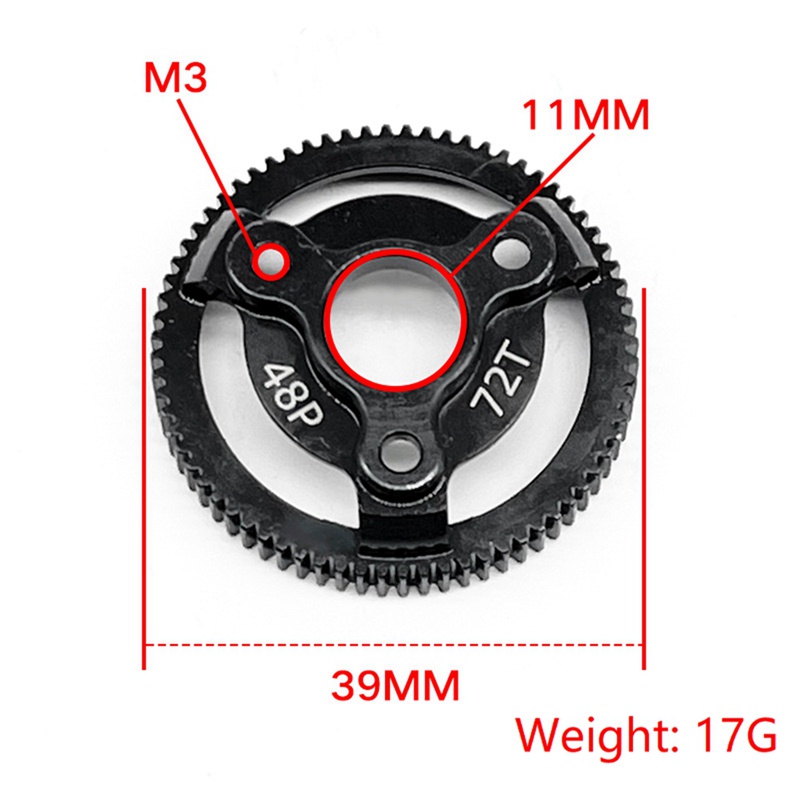 Bánh Răng Cứng Chuyên Dụng Cho TRAXXAS 1 / 10 2WD F-150 SVT Raptor-58064-2 72T + 19T + 20T + 21T