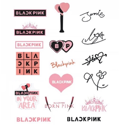 Hình Xăm Dán Họa Tiết BLACKPINK Chống Thấm Nước Lisaje Kim Ji-soo Park Chae-young y2k