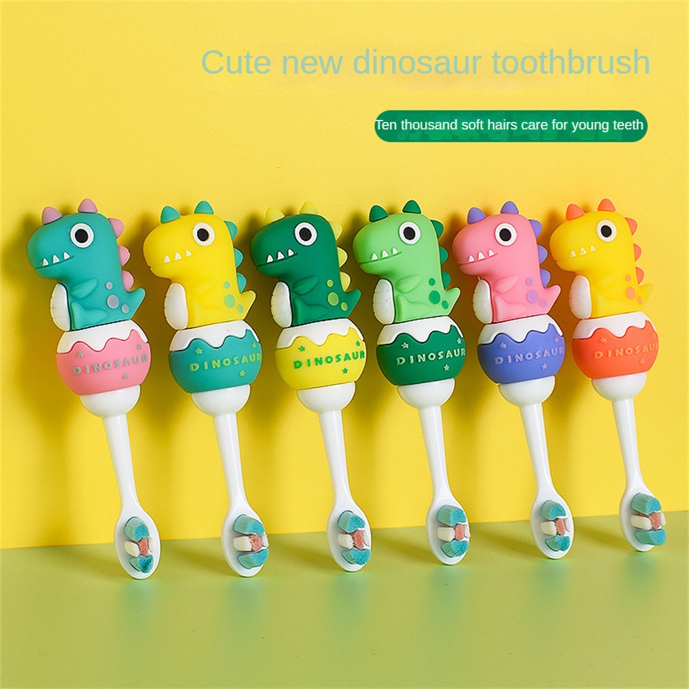 Bàn Chải Đánh Răng Lông Mềm Hình Khủng Long Hoạt Hình Đáng Yêu Cho Bé