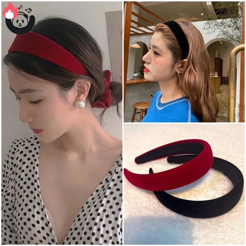 Băng Đô Cài Tóc Vải Nhung Phong Cách Vintage Hàn Quốc Cho Nữ