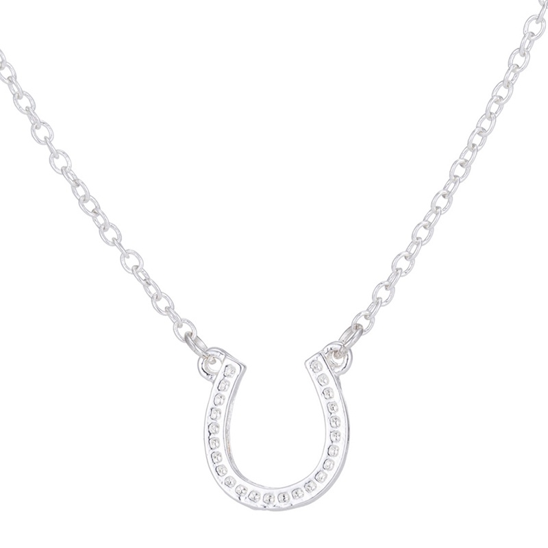 Vòng cổ Bạc 925 Mặt Hình Móng Ngựa Đơn Giản Thanh Lịch Cho Nữ