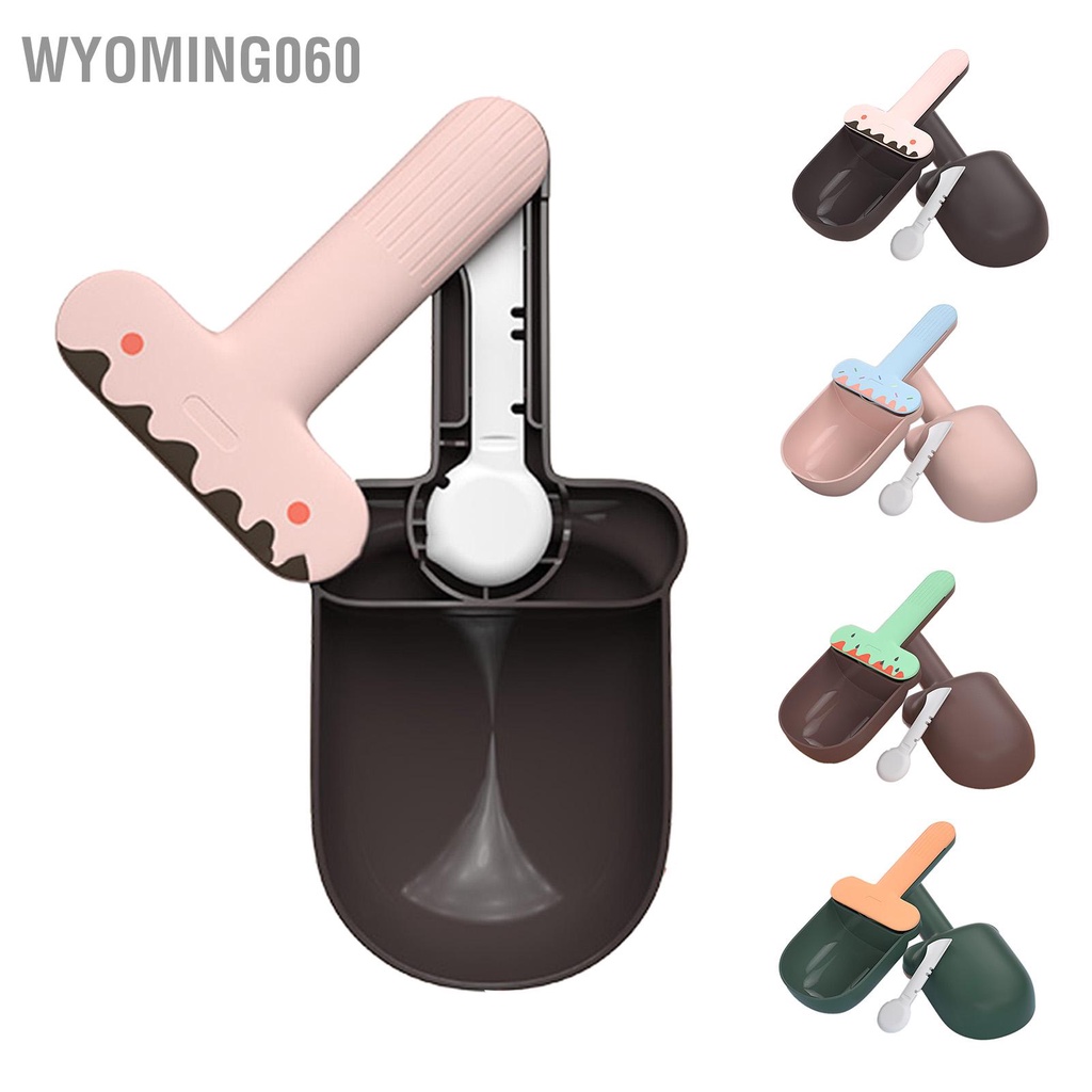 Wyoming060 Thức Ăn Cho Thú Cưng Thìa Hình Kem Dễ Thương Công Suất Lớn Chó Muỗng Có Kín Kẹp Mèo