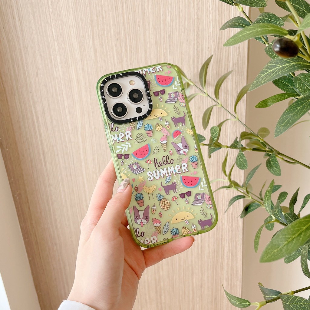 Ốp Điện Thoại Acrylic Cứng Hình Đám Mây Mùa Hè Cho iPhone 15 14 13 12 11 Pro Max Plus