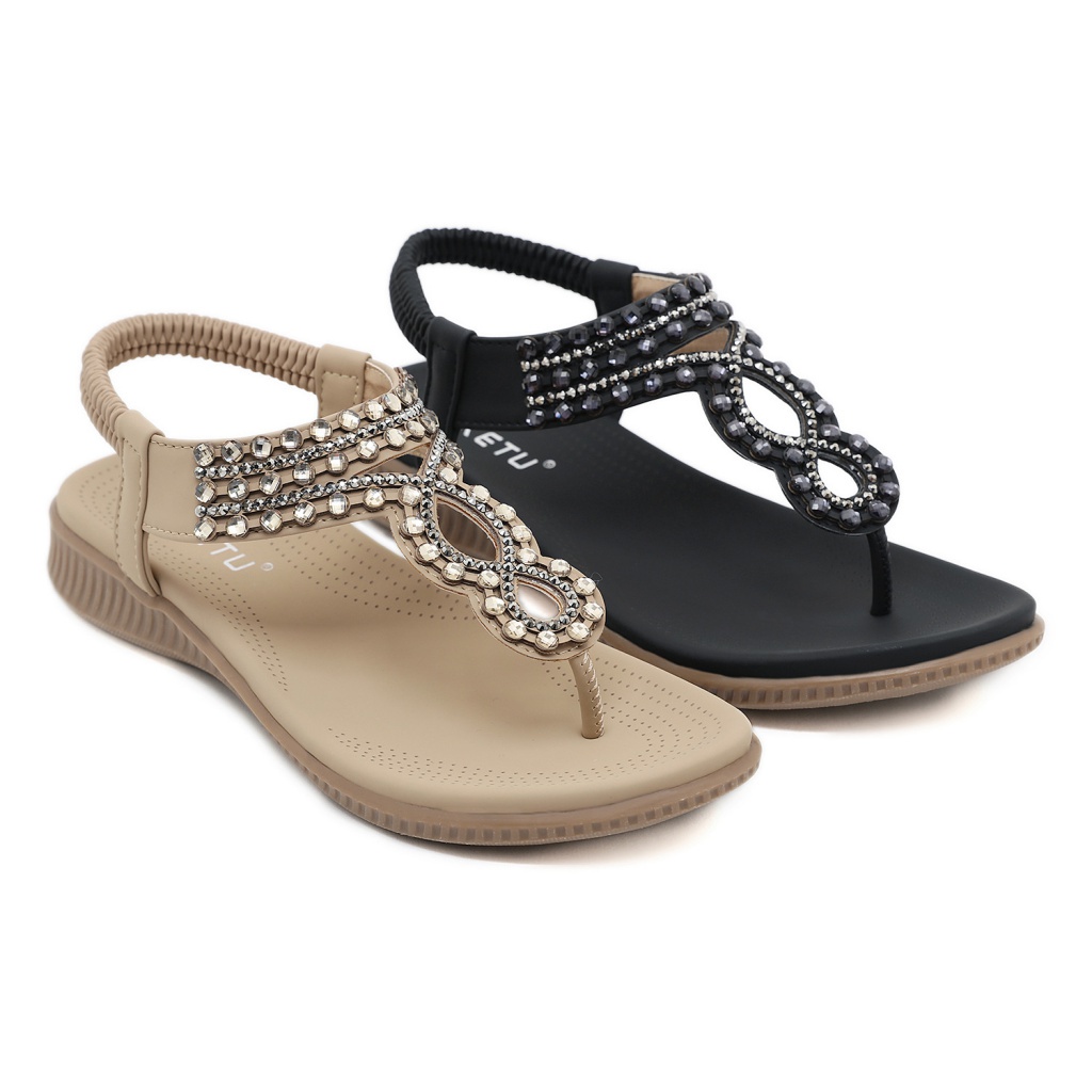 Giày Sandal Đính Đá Thoải Mái Phong Cách Âu Mỹ Mẫu Mới 2023