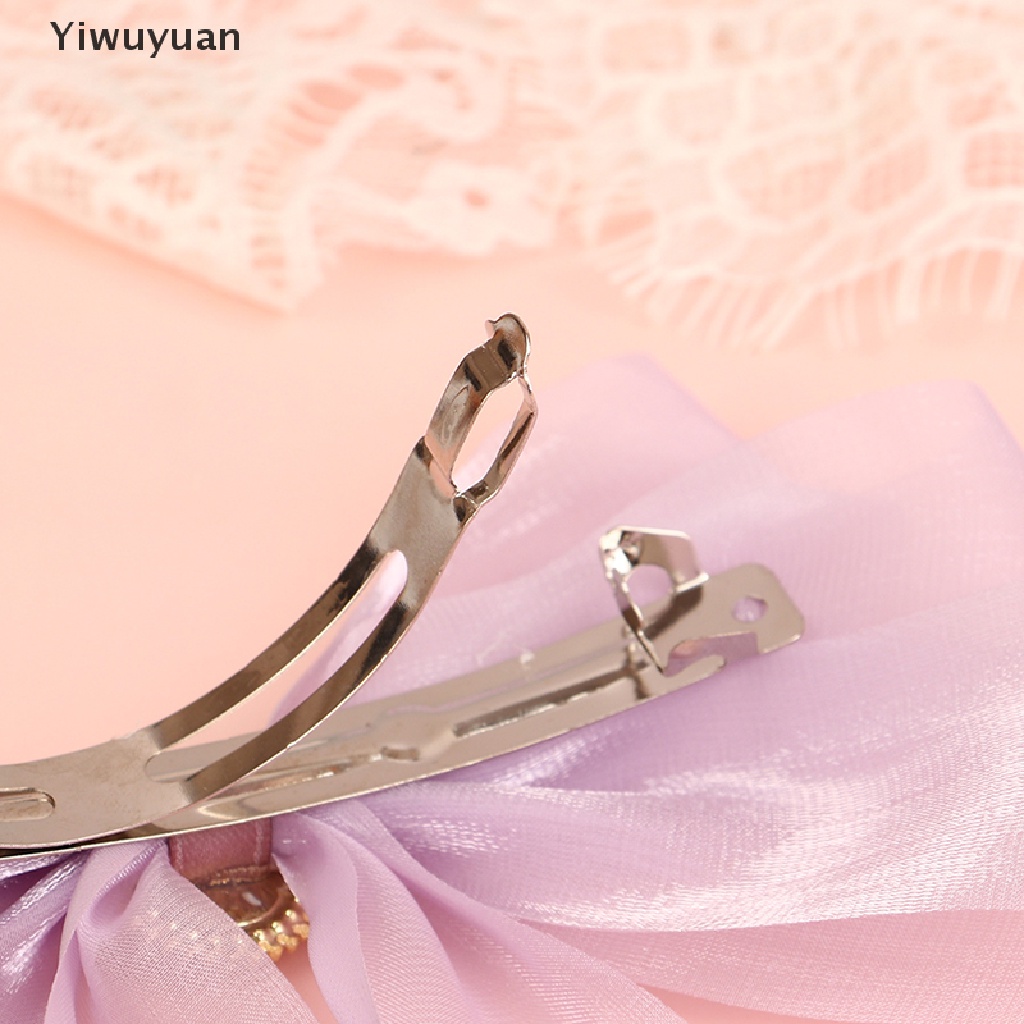 < Yiwuyuan > Kẹp Tóc Hình Nơ Ruy Băng Màu Trơn Thanh Lịch Cho Nữ Giảm Giá