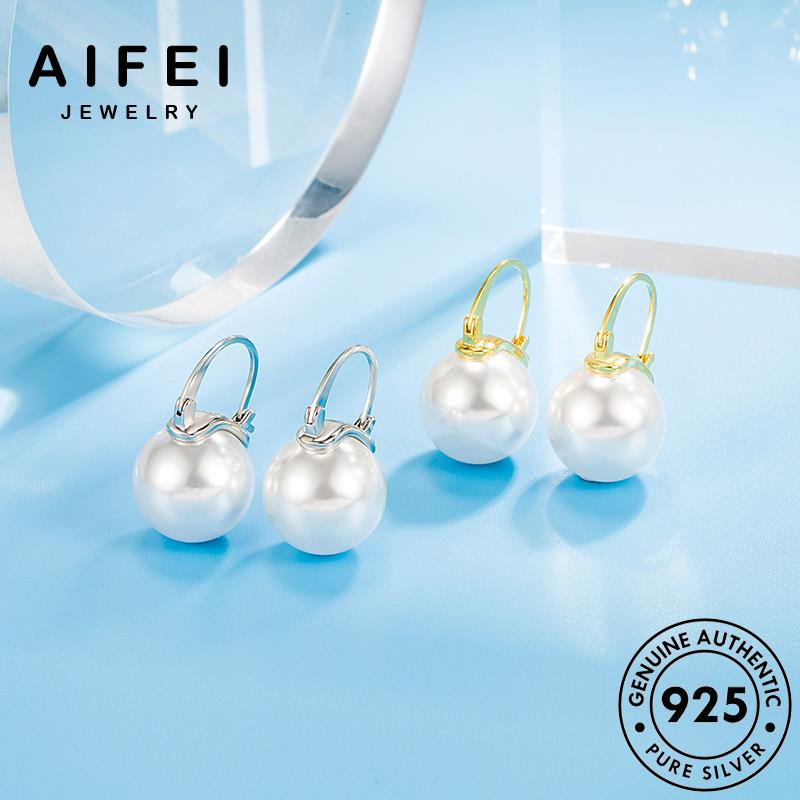 AIFEI JEWELRY vành xỏ tính 925 tình bạc nữ trai quốc ngọc bông thật khuyên trang nguyên hàn đơn bản phụ kiện tai thời Thời sức giản vàng tròn tua E690