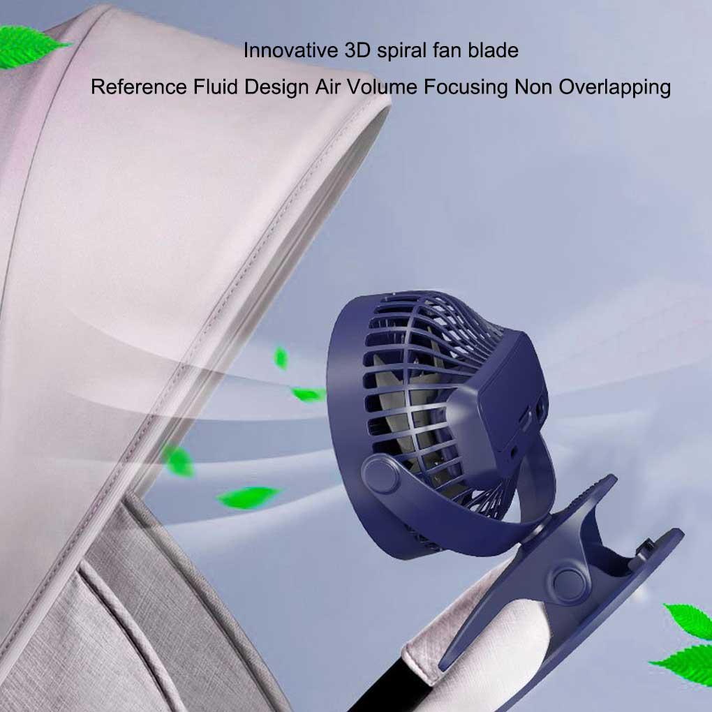 Quạt Điện USB Mini Dạng Kẹp Xoay 360 Độ Không Gây Tiếng Ồn Có° Bàn Xoay Tròn Trang Trí Phòng Ngủ / Du Lịch Tiện Lợi