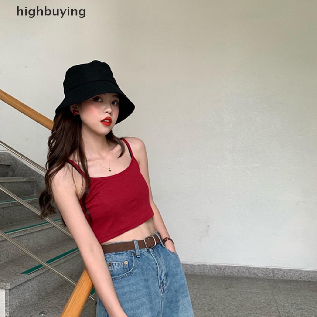 Hbvn Belle Áo Crop Top Không Tay Màu Trơn Gợi Cảm Đi Câu Lạc Bộ Đường Phố Cao Cấp Dành Cho Nữ