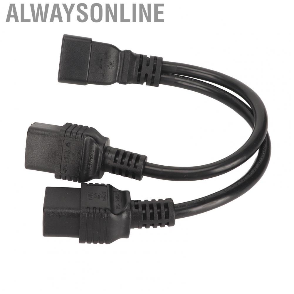 Alwaysonline Y Power Cable  Flame Retardant Waterproof Reinforced Design 12.6in Dual IEC320 C19 To C20 Cord Female Male for Printer