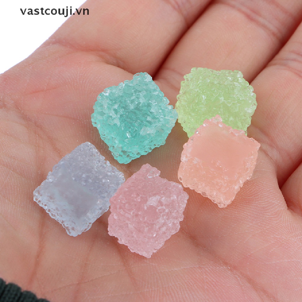 Bộ 5 Mô Hình Xe VASTJI Mini Bằng Nhựa Resin Màu Kẹo Dạ Quang Trang Trí Bảng Điều Khiển