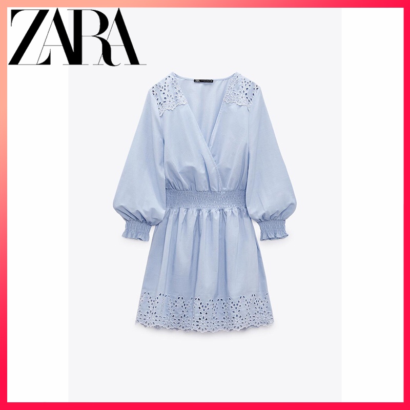 Zara Đầm Thêu Họa Tiết Xinh Xắn Dành Cho Nữ