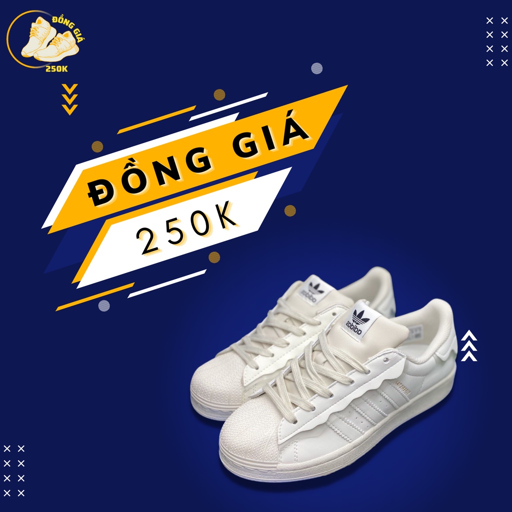 Giày Das sò nam nữ màu kem siêu đẹp hàng 11 Full Box - Giày thể thao Superstar mũi sò màu kem siêu đẹp full pk