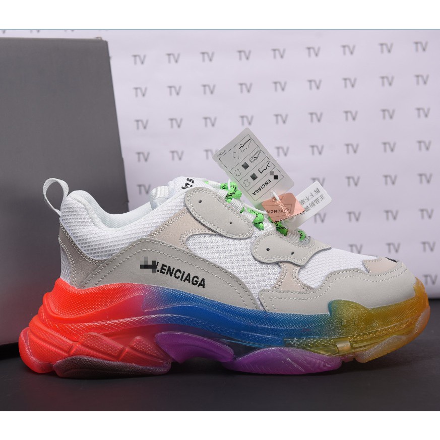 Giày thể thao nam nữ sneaker B a l e n Trip s đế khí năng động cá tính hợp thời trang màu cầu vồng