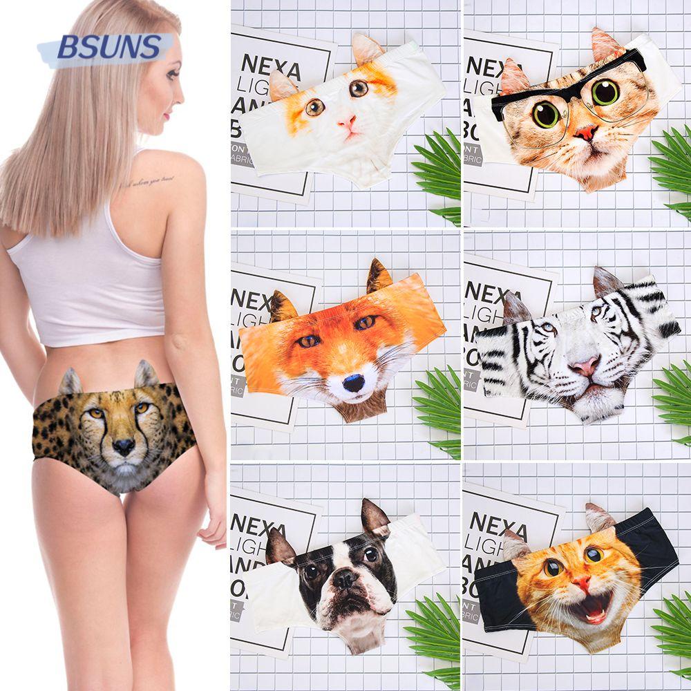 Quần Lót Nữ In Hình Chó / Mèo / Heo 3D Thời Trang
