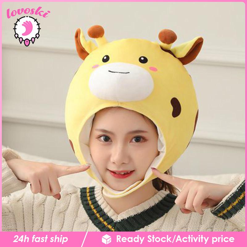 Mũ Trùm Đầu Hình Tuần Lộc Bằng Lông Nhung Dễ Thương Xinh Xắn