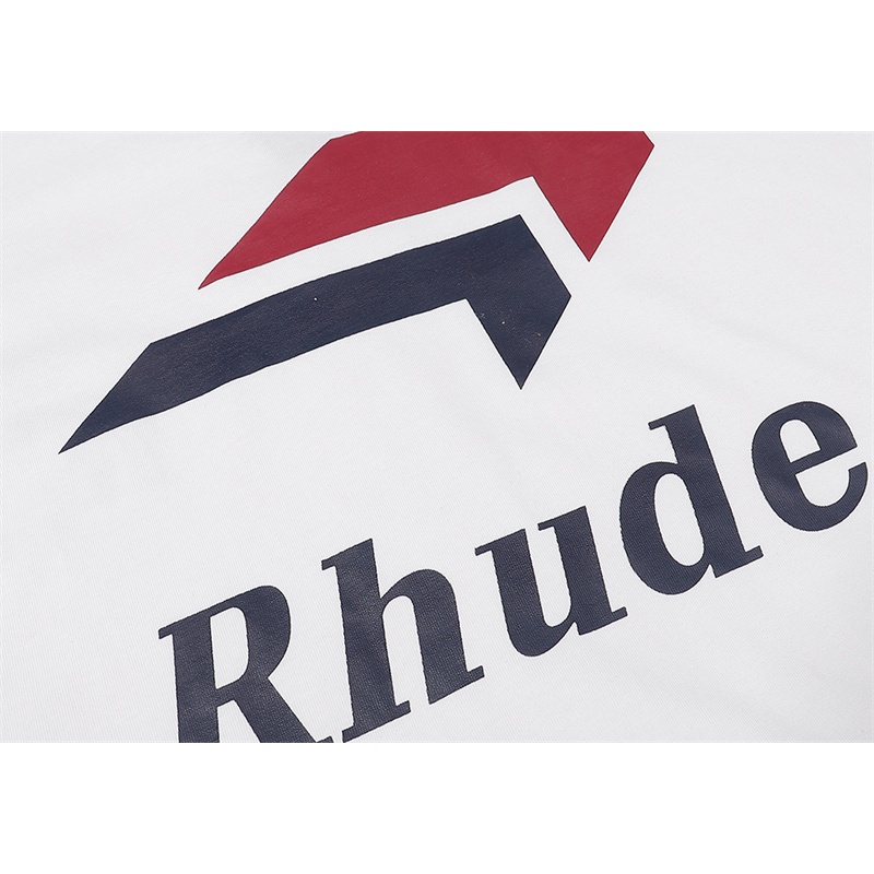 Áo Thun Cotton Cổ Tròn Tay Ngắn Dáng Rộng In Chữ Rhude Thời Trang Cho Nam Và Nữ