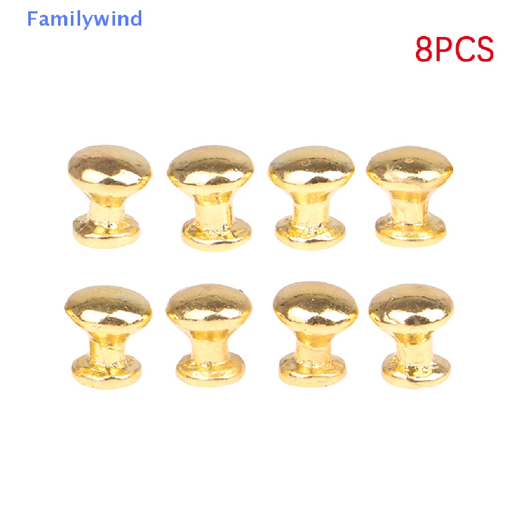 Set 8 Tay Nắm Cửa / Ngăn Kéo Tủ Hình Tròn Trang Trí Nhà Búp Bê Tỉ Lệ 1: 12