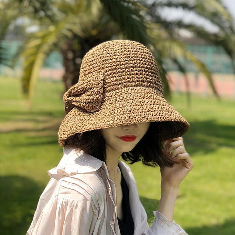 Nón Tai Bèo Vành Rộng Thắt Nơ Xinh Xắn Cho Nữ