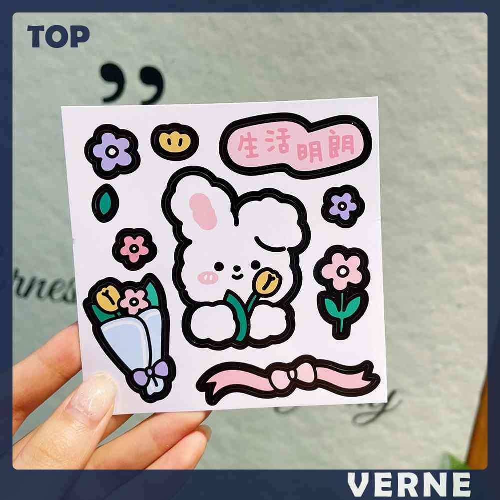 Miếng Dán Trang Trí Tủ Lạnh Hình Gấu Thỏ Hoạt Hình Đáng Yêu