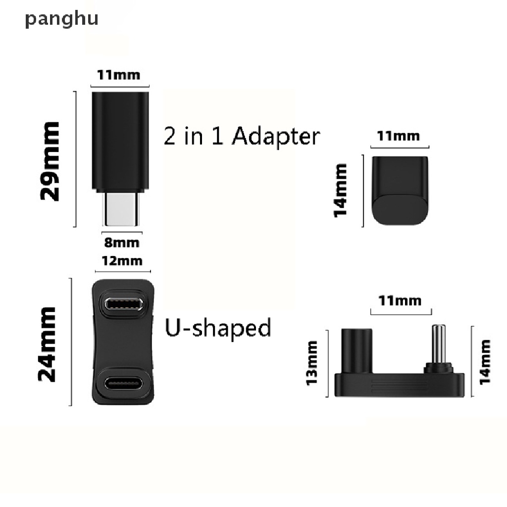 Bộ Chuyển Đổi Sạc Nhanh USB C 10Gbps 2 Trong 1 90 Độ Mở Rộng 100W