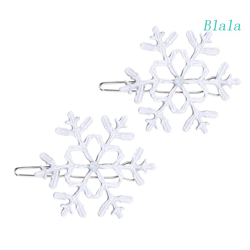Set 2 Kẹp Tóc Hình Bông Tuyết Đính Đá Thời Trang Cho Nữ