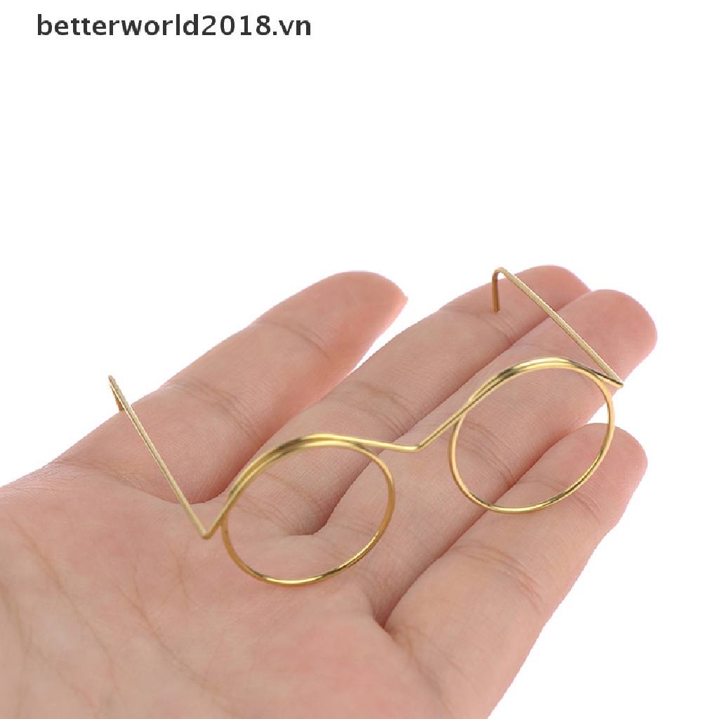 Set 5 / 10 Mắt Kính Không Gọng Tròn Phong Cách Retro Cho Búp Bê 9 / 25 / 30cm