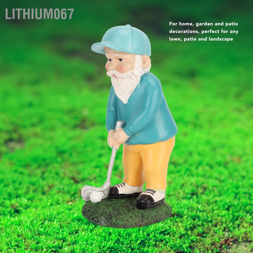 Lithium067 Golfer Vườn Gnome Tinh Tế Hình Ảnh Sống Động Chống Thời Tiết Chơi Golf Tượng Trang Trí Cho Bãi Cỏ Phong Cảnh