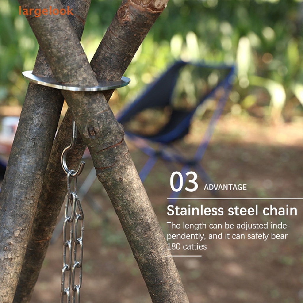 Giá Treo Nồi Nấu Ăn Ba Chân Bằng Thép Không Gỉ Tiện Dụng Khi Đi Cắm Trại