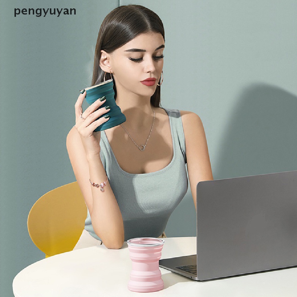 Cốc Uống Cà Phê 320ml Bằng Silicon Có Thể Gấp Gọn Tiện Dụng