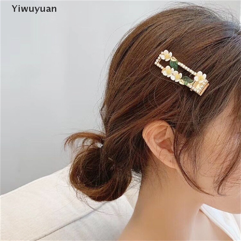 < Yiwuyuan > Kẹp Tóc Mỏ Vịt Đính Ngọc Trai Thời Trang Phong Cách Hàn Quốc