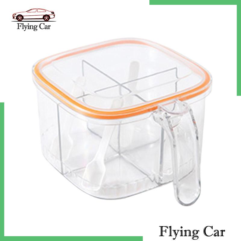 Hộp Đựng Gia Vị 4 Ngăn Có Nắp Đậy Tiện Dụng