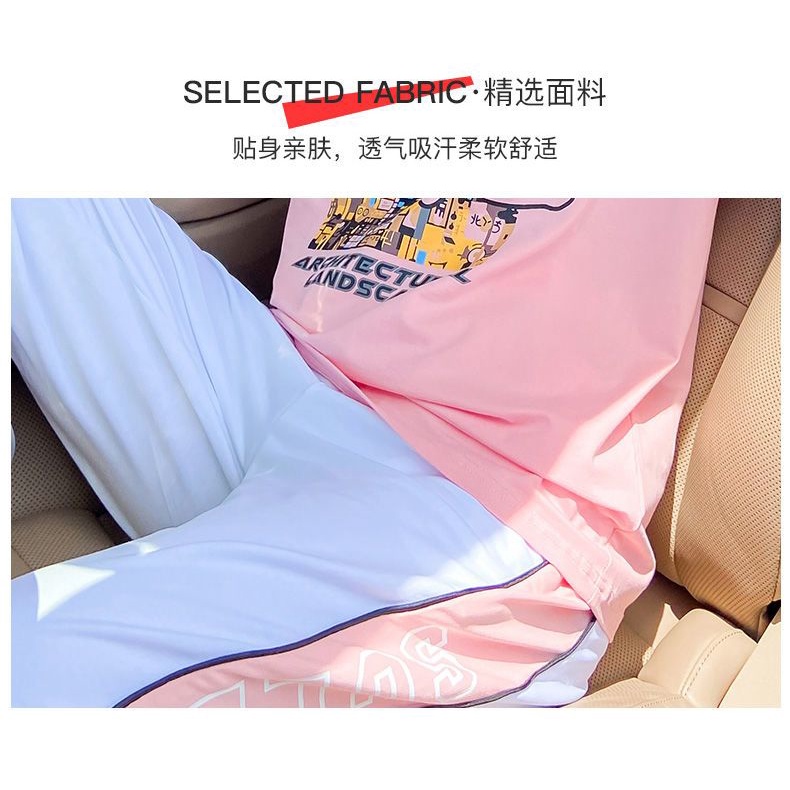 Set Đồ Thể Thao Hai Món Bằng Cotton Nguyên Chất Tay Ngắn Phong Cách Đường Phố Thời Trang Mùa Hè Mới 2023