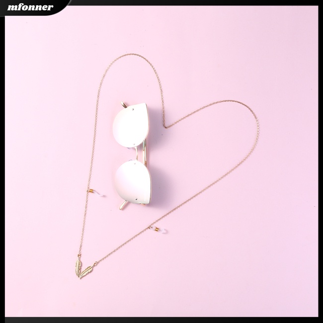 Dây Xích Đeo Mắt Kính Bằng Hợp Kim Chống Trượt Hình Chiếc Lá Màu Sắc Đơn Giản Cho Nữ