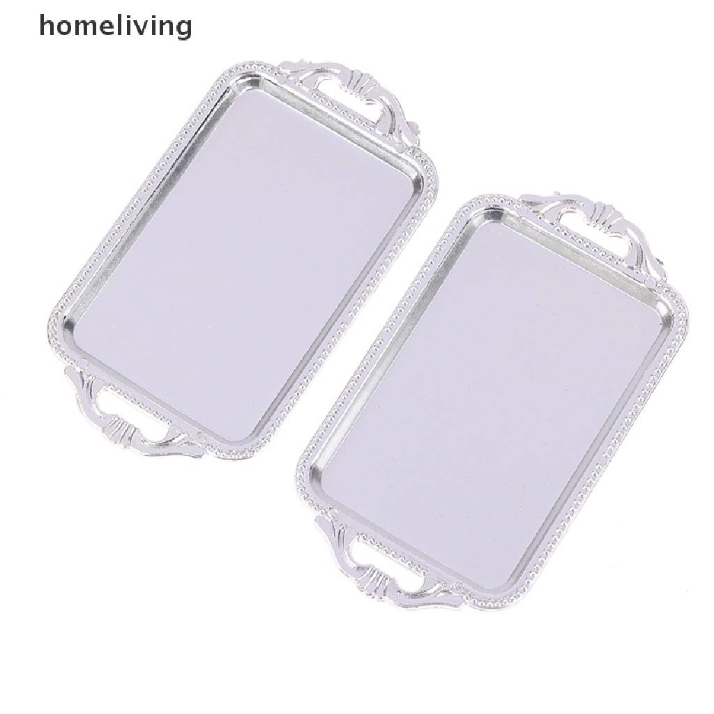 Bộ 2 Khay Trà Mini Bằng Nhựa Dùng Trang Trí Nhà Búp Bê