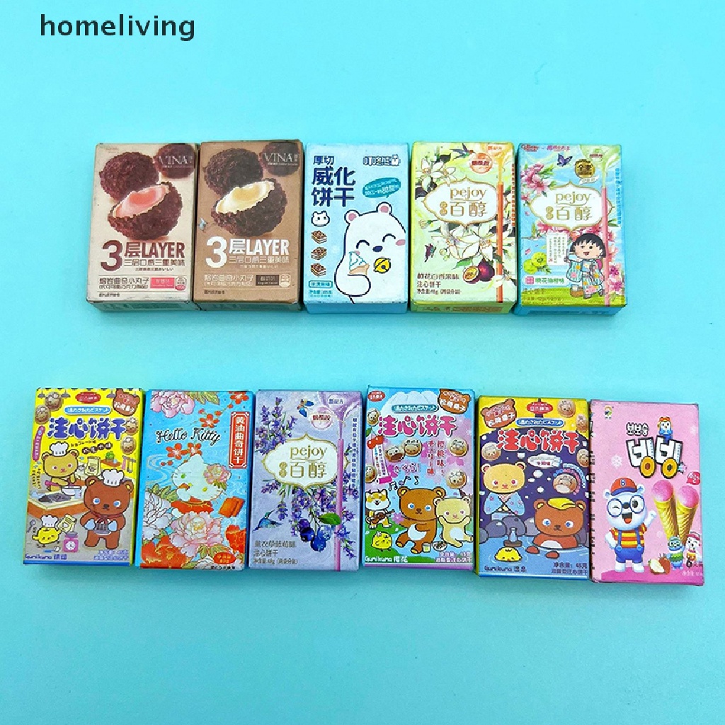 Set 10 Hộp Kem / Thức Ăn Đồ Chơi Búp Bê Cỡ 1 / 12