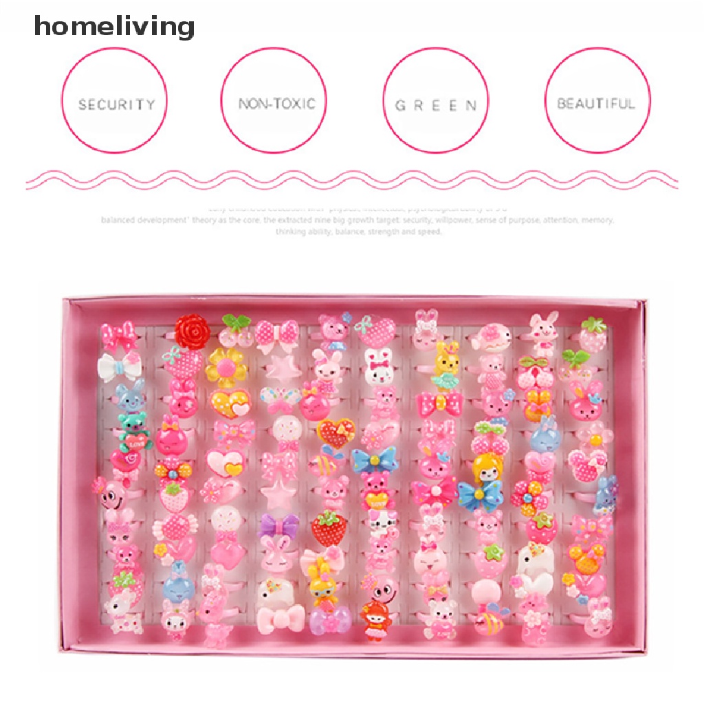 Bộ 10 Nhẫn Hình Nơ / Động Vật Hoạt Hình Dễ Thương Cho Bé