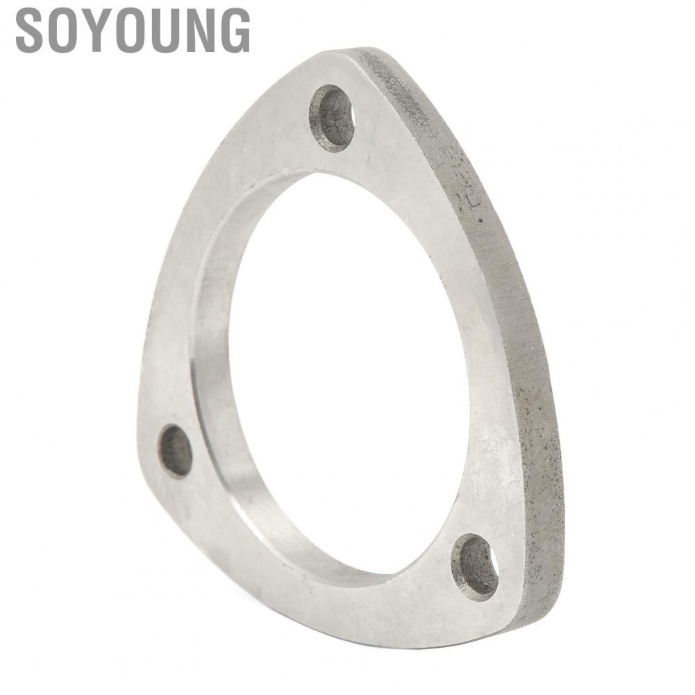 Soyoung 3 Bolt Exhaust Flange  Adapter Rustproof 3in Universal Steel Alloy for Header