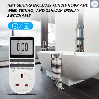 Digital Timer Switch Socket Digital Electronic Timer Switch LCD Display Plug-in Programmable Time Switch Energy Saving Intelligent Electronic Timing Socket