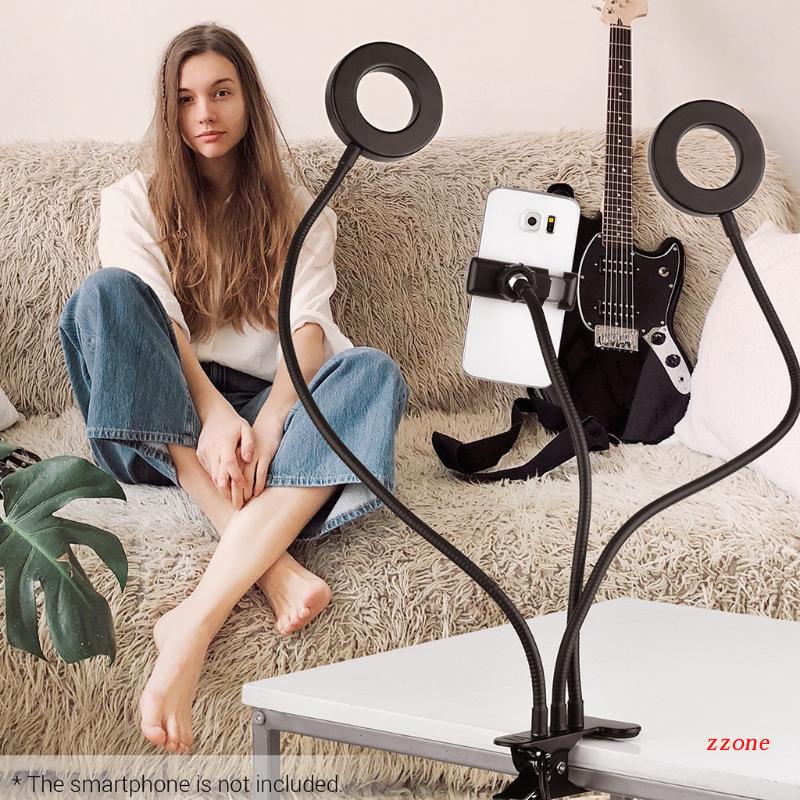 Vòng Đèn LED zzz 3.5 &quot;3 Chế Độ Sáng Kèm Giá Đỡ Ba Chân + 3 Giá Đỡ Điện Thoại + 3 Chế Độ Chiếu Sáng Trang Điểm